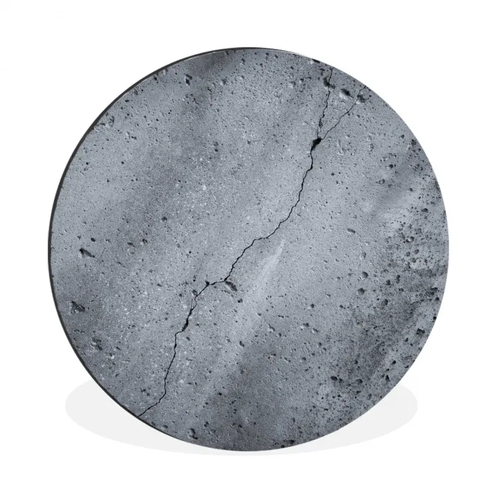 Beton - Grijs - Scheur Wandcirkel aluminium klein -3d