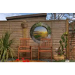 Platteland - Doorkijk - Zon Wandcirkel tuinposter met ringen klein -buiten3