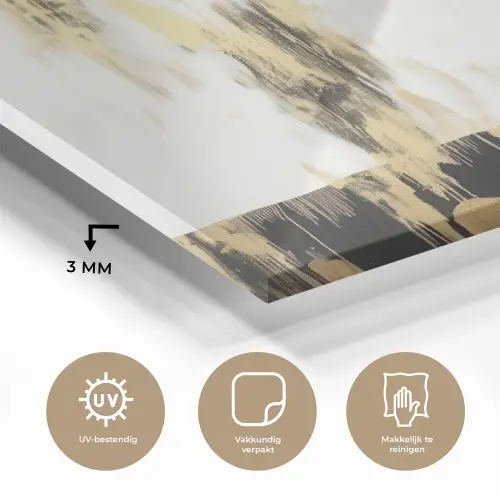 Panter - Zwart - Abstract - Goud plexiglas 5mm klein -sfeer2