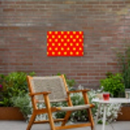 Ster - Patroon - Geel Tuinposter op houten frame 2 cm dik klein 845 -sfeer3