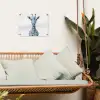 Giraffe - Delfts blauw - Dieren - Minimalistisch tuinposter los doek klein -sfeer7