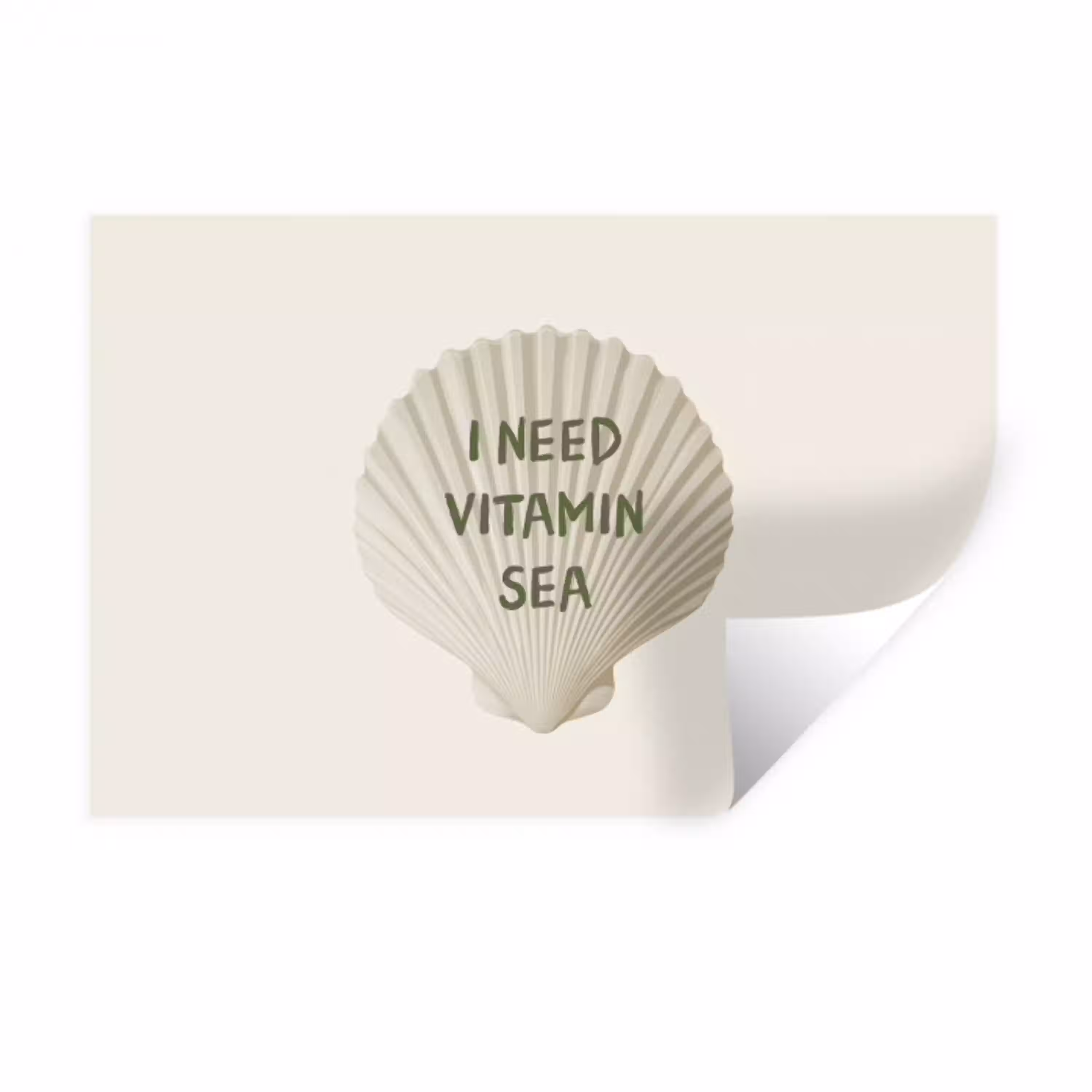 Schelp - Quote - Groen Muursticker klein -3d
