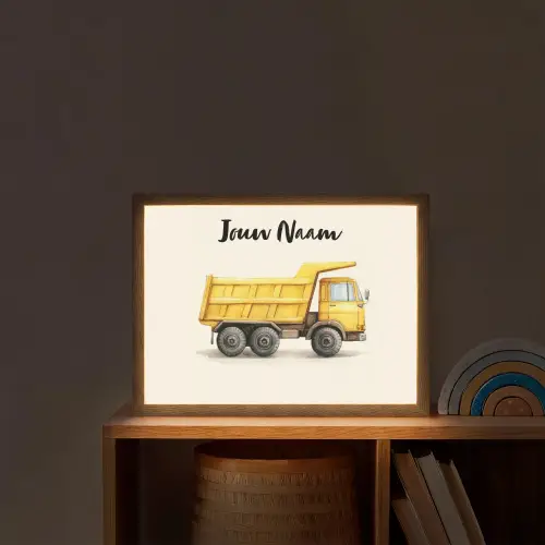 Kiepwagen - Getekend - Geel Light Box met batterij (Wandlamp kind) middel -sfeer1_kind