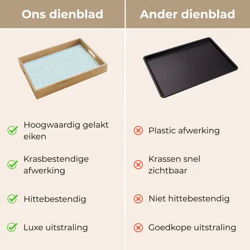 Terrazzo - Patroon - Kleurrijk - Baby Blauw Dienblad Rechthoek middel 911 -USP_VergelijkingNL