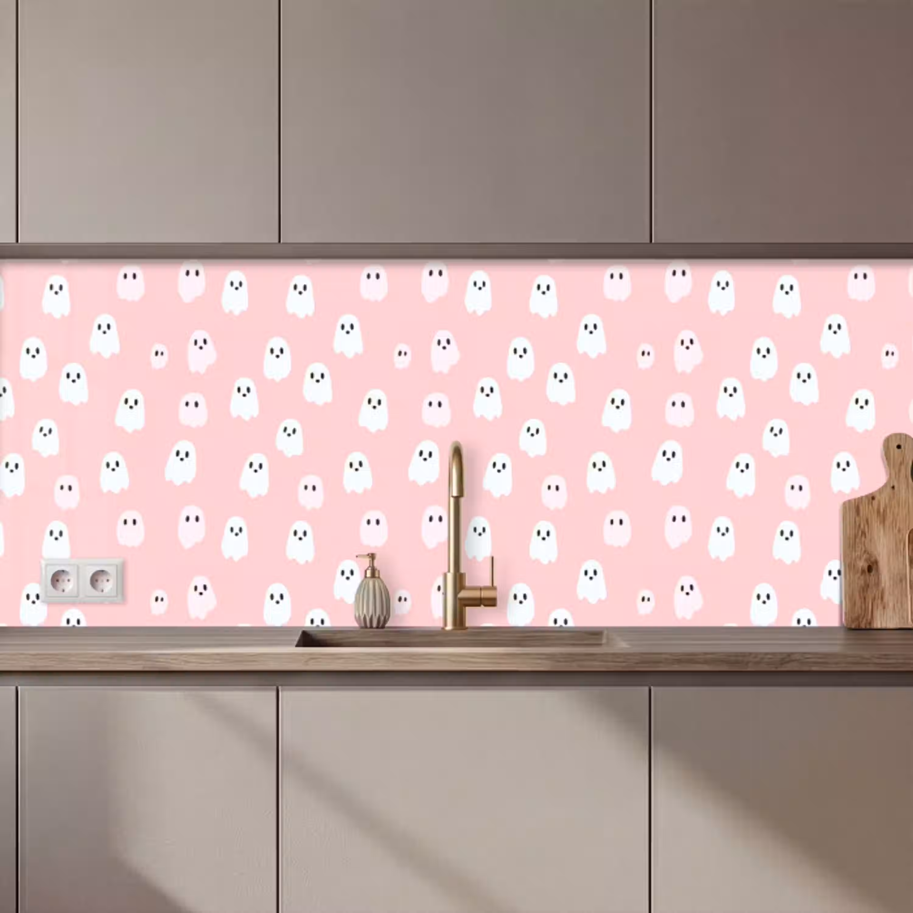 Spookjes - Patroon - Roze keuken achterwand 2 middel 871 zz_3dshopping