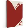 Loveyou - Rood - Hart Tuinposter op houten frame 2 cm dik klein -3d
