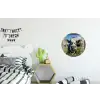 Doorkijk - Koe - Weiland - Dieren - Natuur Wandcirkel aluminium klein -kinderkamer