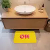 Geel - Roze - Oh - 3D Badmat klein -sfeer1