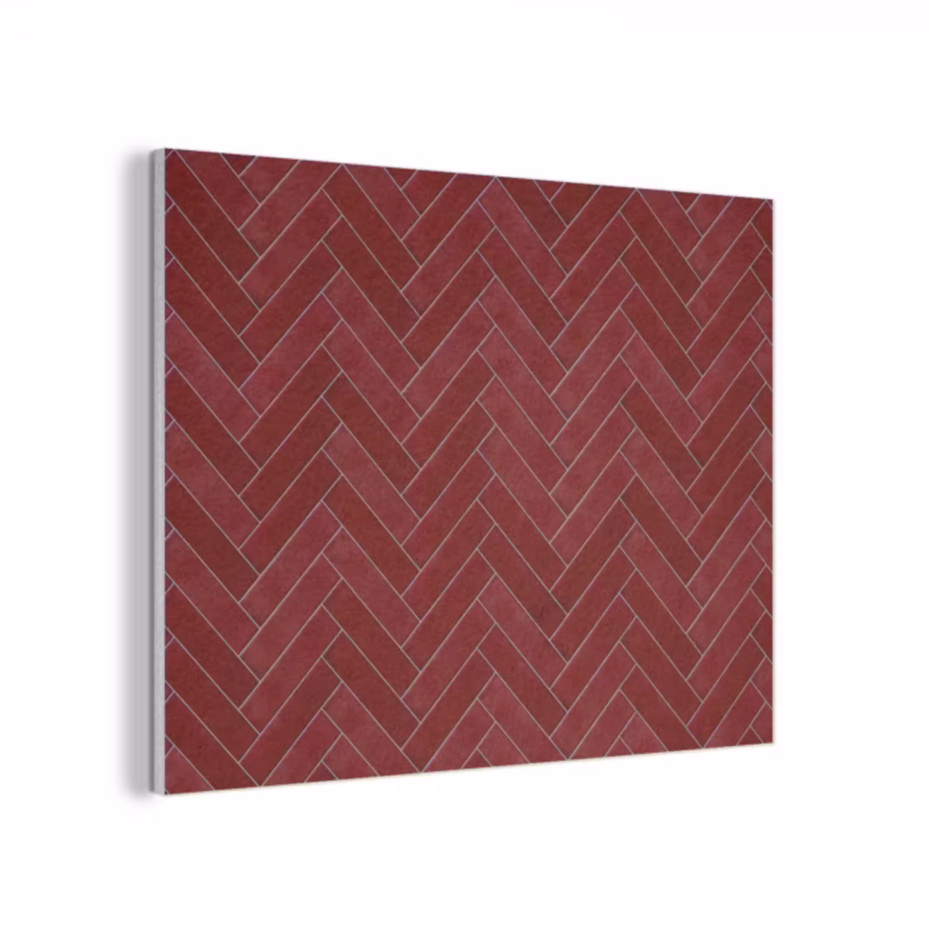 Visgraat - Wandtegel - Bordeaux - Rood PET vilt klein 837 -3d