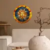 Mozaïek - Zon - Geel - Cirkel Wandcirkel behangsticker klein -sfeer1