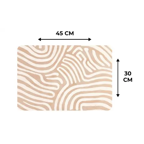 Beige - Aardspatroon Placemat vinyl groot -specs