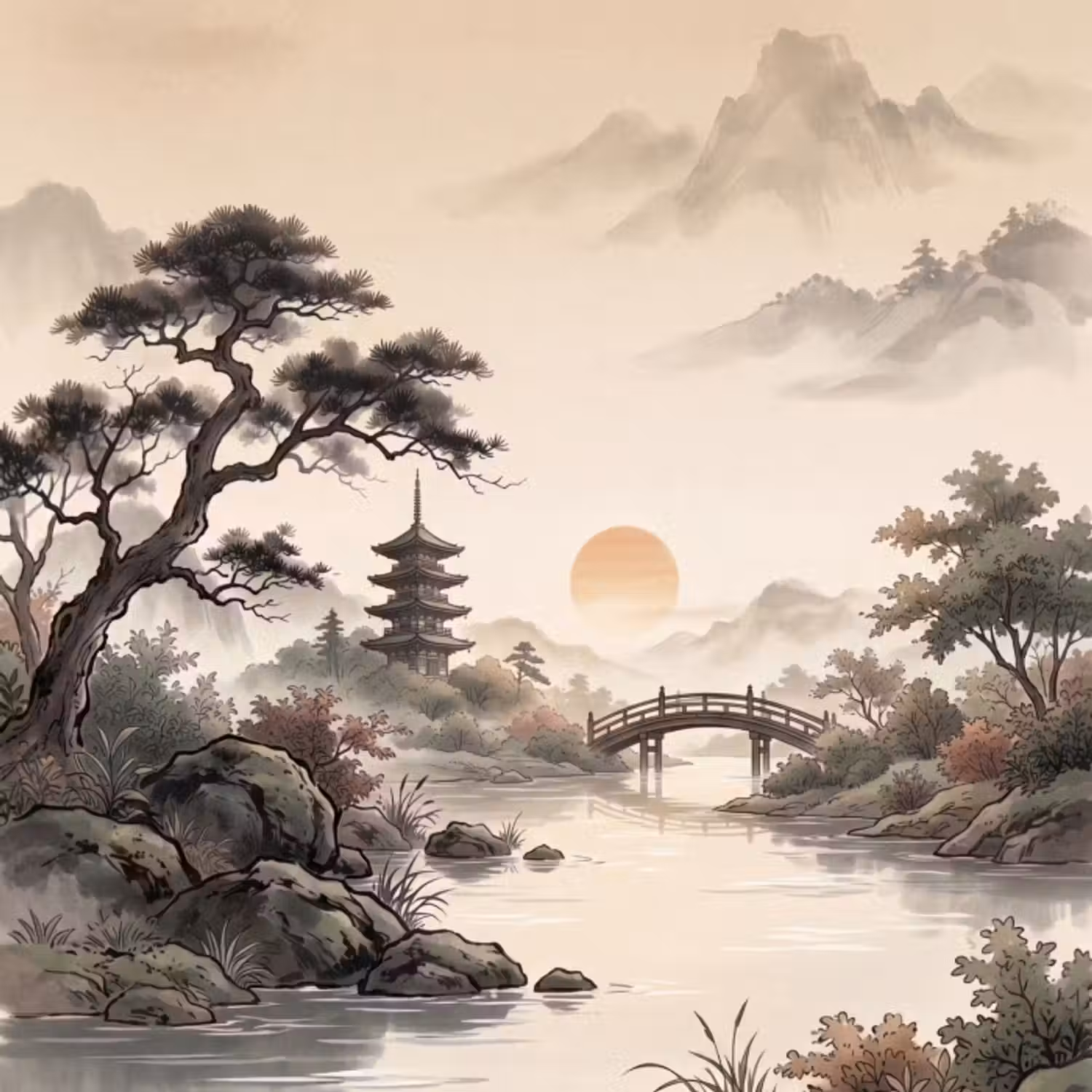 Tapete - Asien - Landschaft - Farbenfroh