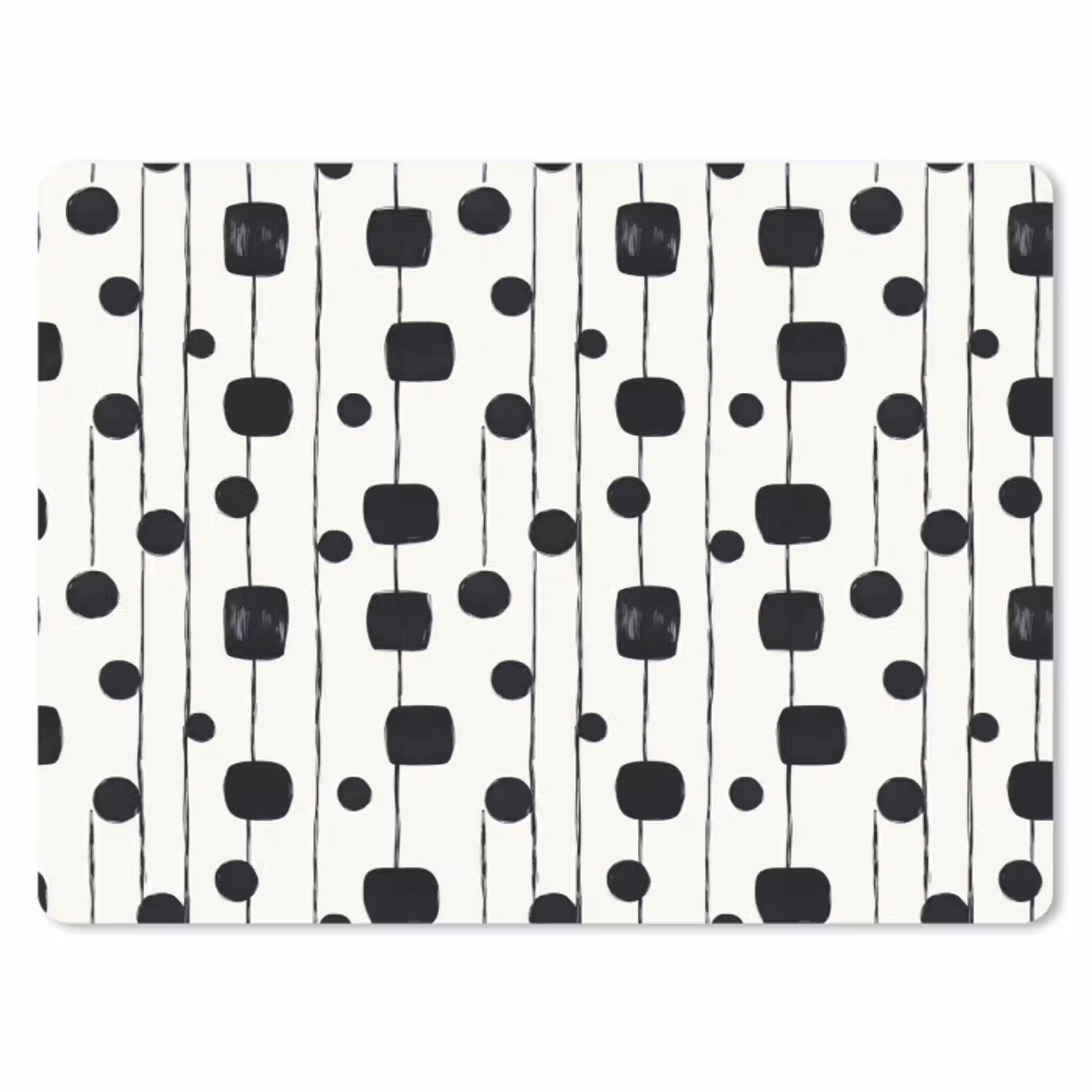 Grafisch - Modern - Zwart muismat rubber klein 262 -3d