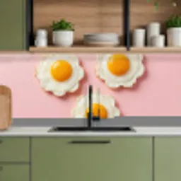 Eieren - Bloem - Roze keuken achterwand 2 middel -sfeer3