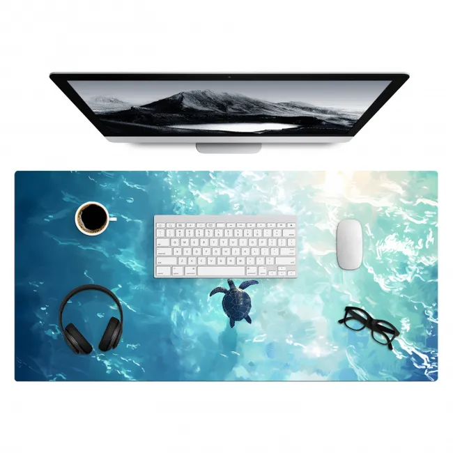 Desk Mat - Turtle - Sea - Blue - Glare