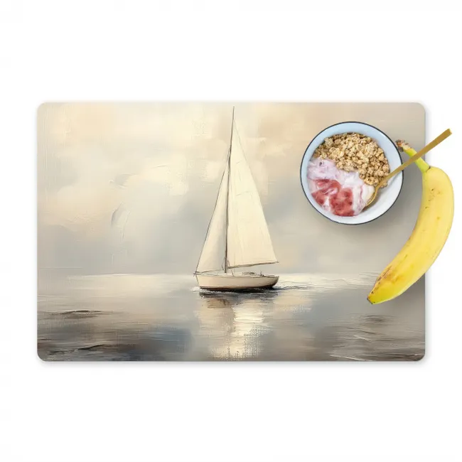 Zeilschip - Zee - Bewolkt Placemat vinyl groot -zzzproduct_Kitchenyeah-website