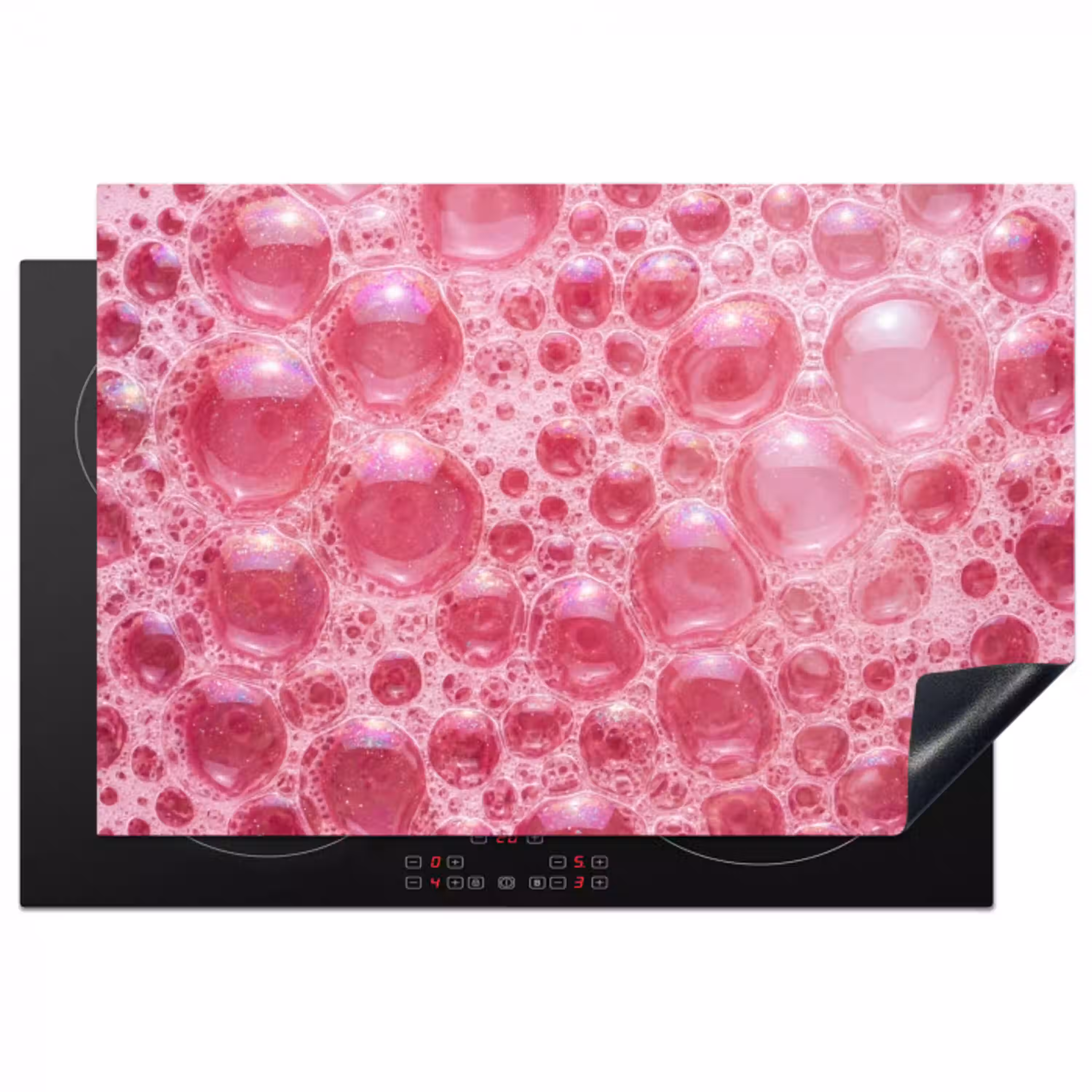 Roze - Schuim - Bubbels Inductie beschermer vinyl 3mm klein -3d