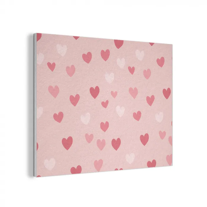 Hartjes - Patroon - Roze - Eenvoudig PET vilt klein -3d