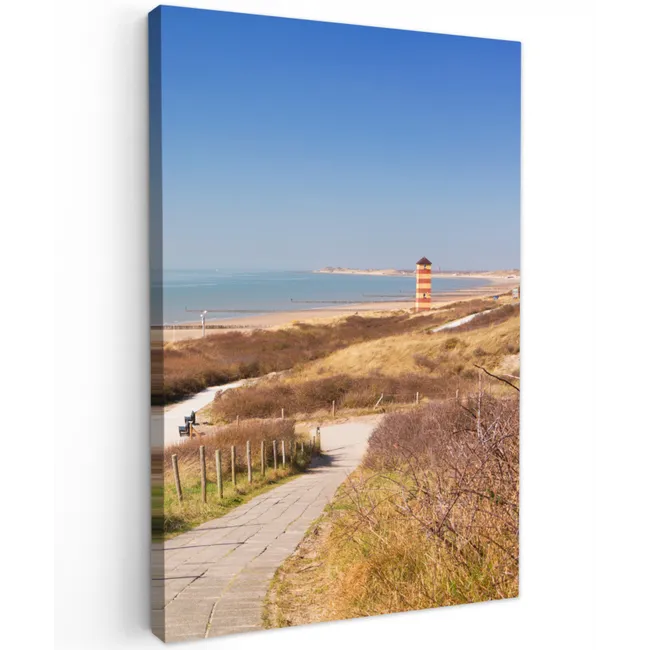 Strand - Zee - Vuurtoren - Nederland canvas 2cm klein -z3d