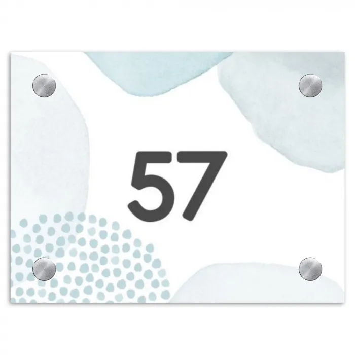 Abstract blauw - Traditioneel Naambord Rechthoek middel -3d