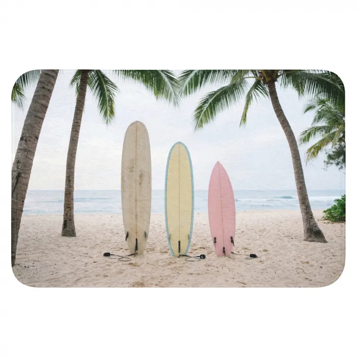 Surfboard - Palmbomen - Kleurrijk WCmat klein -3d