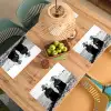 Vrouwen - Zonnehoed - Strand - Zwart - Wit Placemat vinyl groot -zzsfeer5_Kitchenyeah-website