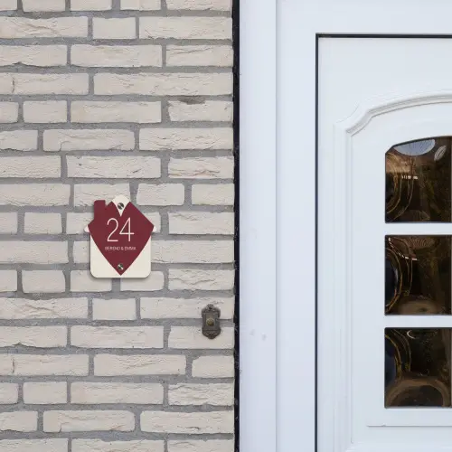 Rood hart - Klassiek Naambord Huisje klein -sfeer1