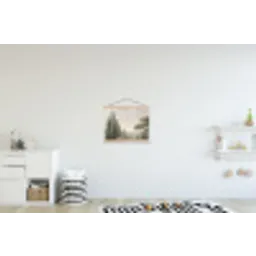 Vallei - Bos - Natuur - Groen textielposter latten blank klein -kinderkamer