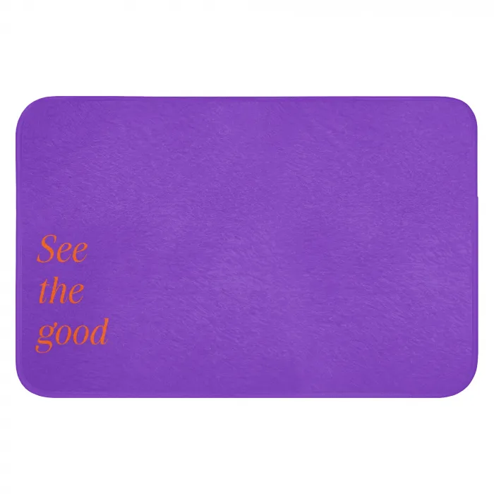 See the good - Oranje - Paars Badmat klein -3d