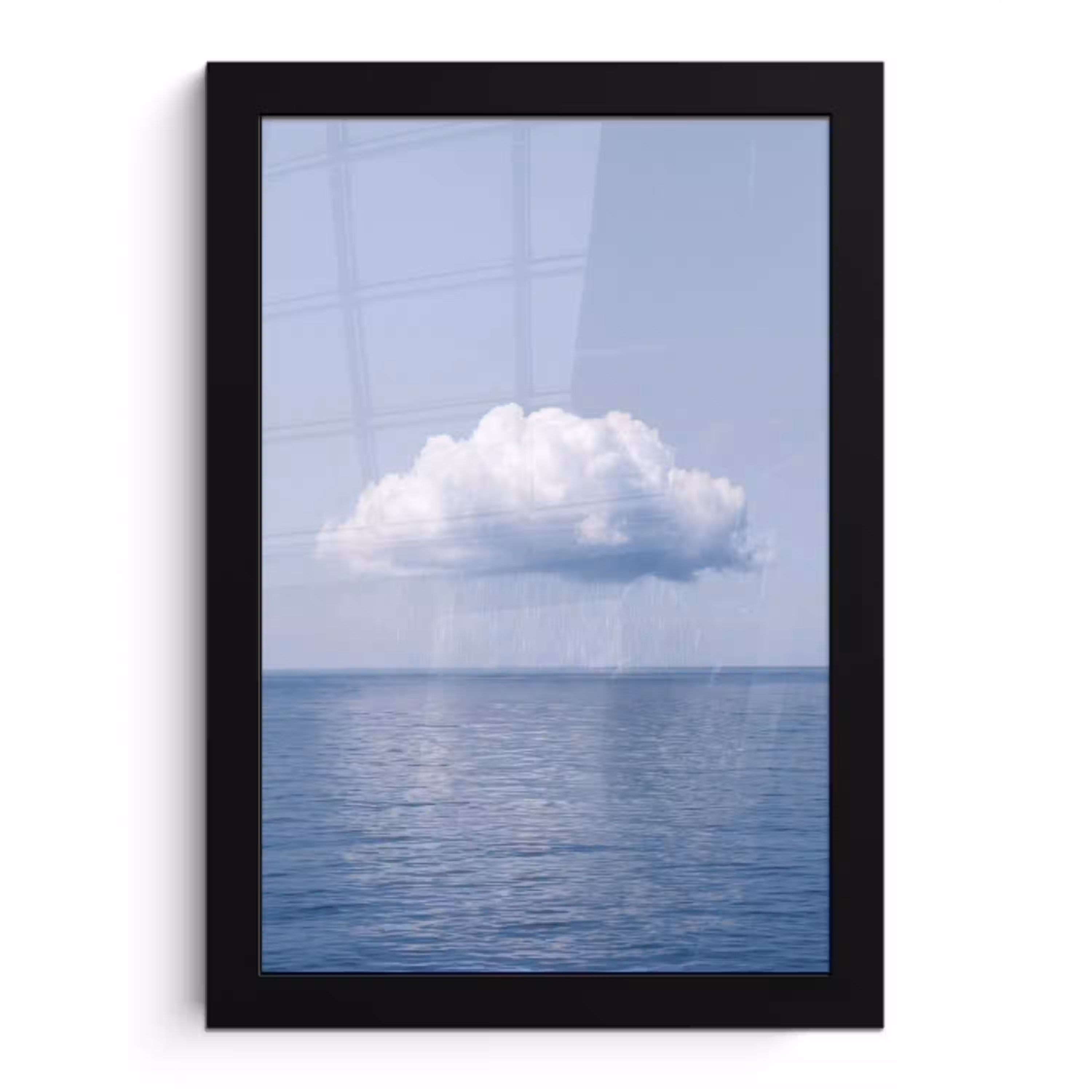 Wolk - Regen - Natuur fotolijst zwart zonder passe partout klein -3d