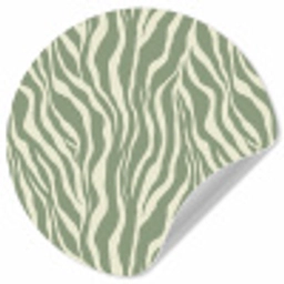 Zebra - Motief - Groen Wandcirkel behangsticker klein 186 -3d