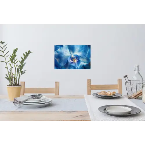 Blauw - Orchidee - Elegeant Muursticker klein -eettafel