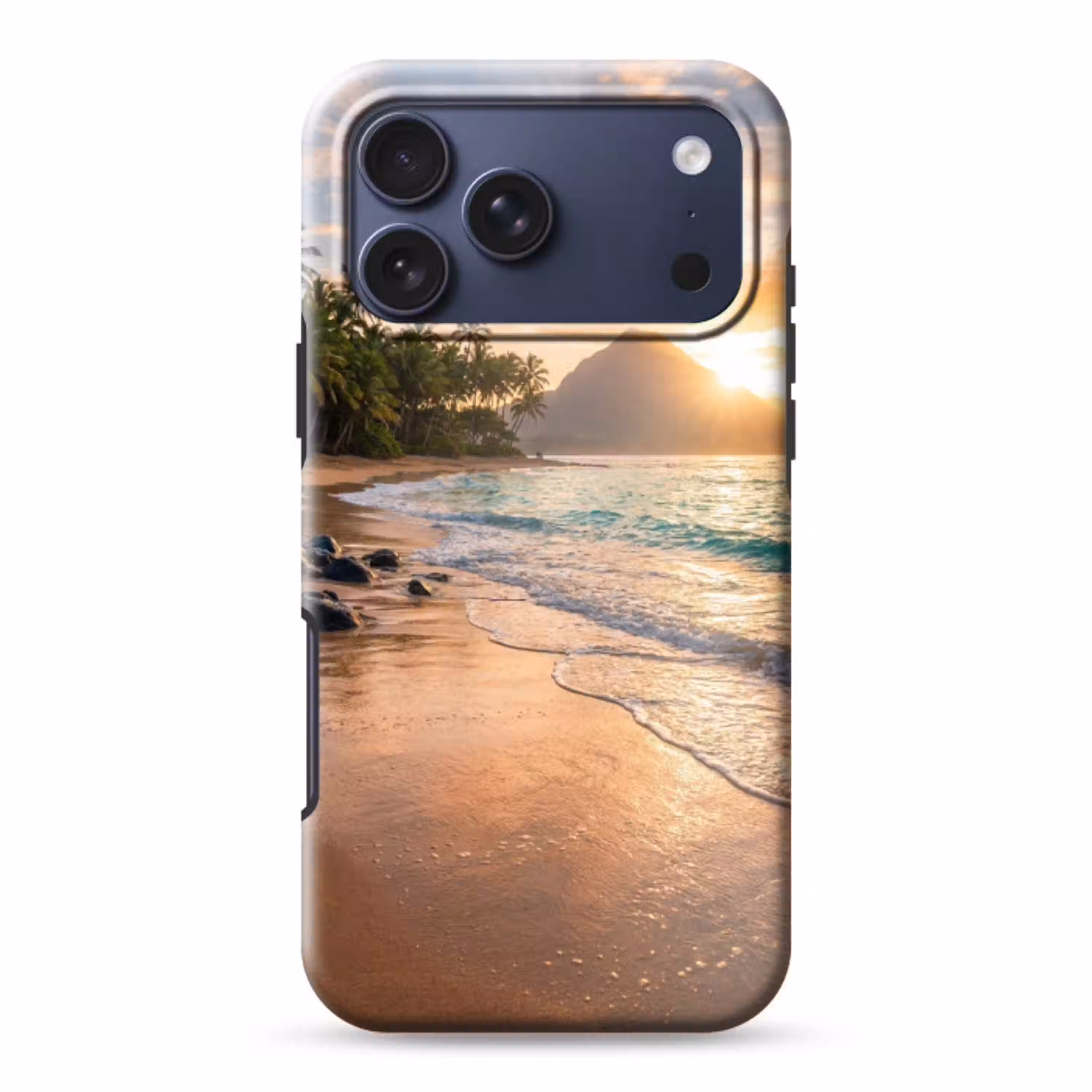 Zee - Berg - Landschap - Tropisch - Goud Toughcase MagSafe Apple iPhone 17 Pro Max klein -3d