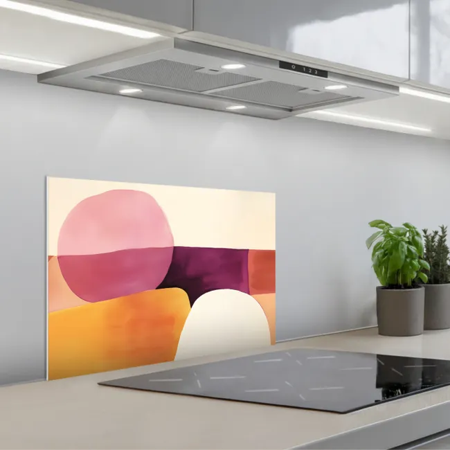 Vormen - Abstract - Kleurrijk keuken achterwand spatscherm klein -3d_schuin