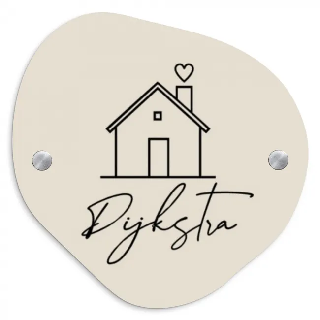 Naambordje voordeur - Organisch - Huis illustratie - Sierlijk