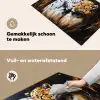 Luipaard - Oranje - Wit - Gras Inductie beschemer met haakjes klein -ky-schoon-nl