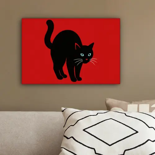 Kat - Zwart - Staart canvas 2cm klein -sfeer3
