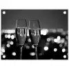 Bubbels - Proosten - Champagneglazen - Stadslichten tuinposter los doek klein -3d