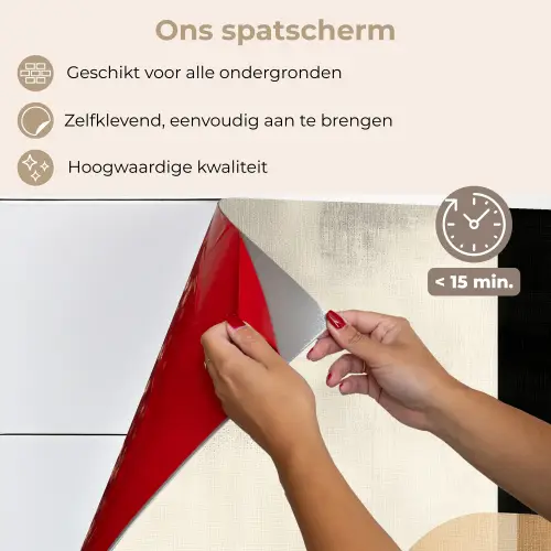 Vormen - Modern - Zwart keuken achterwand spatscherm klein -spatscherm_NL