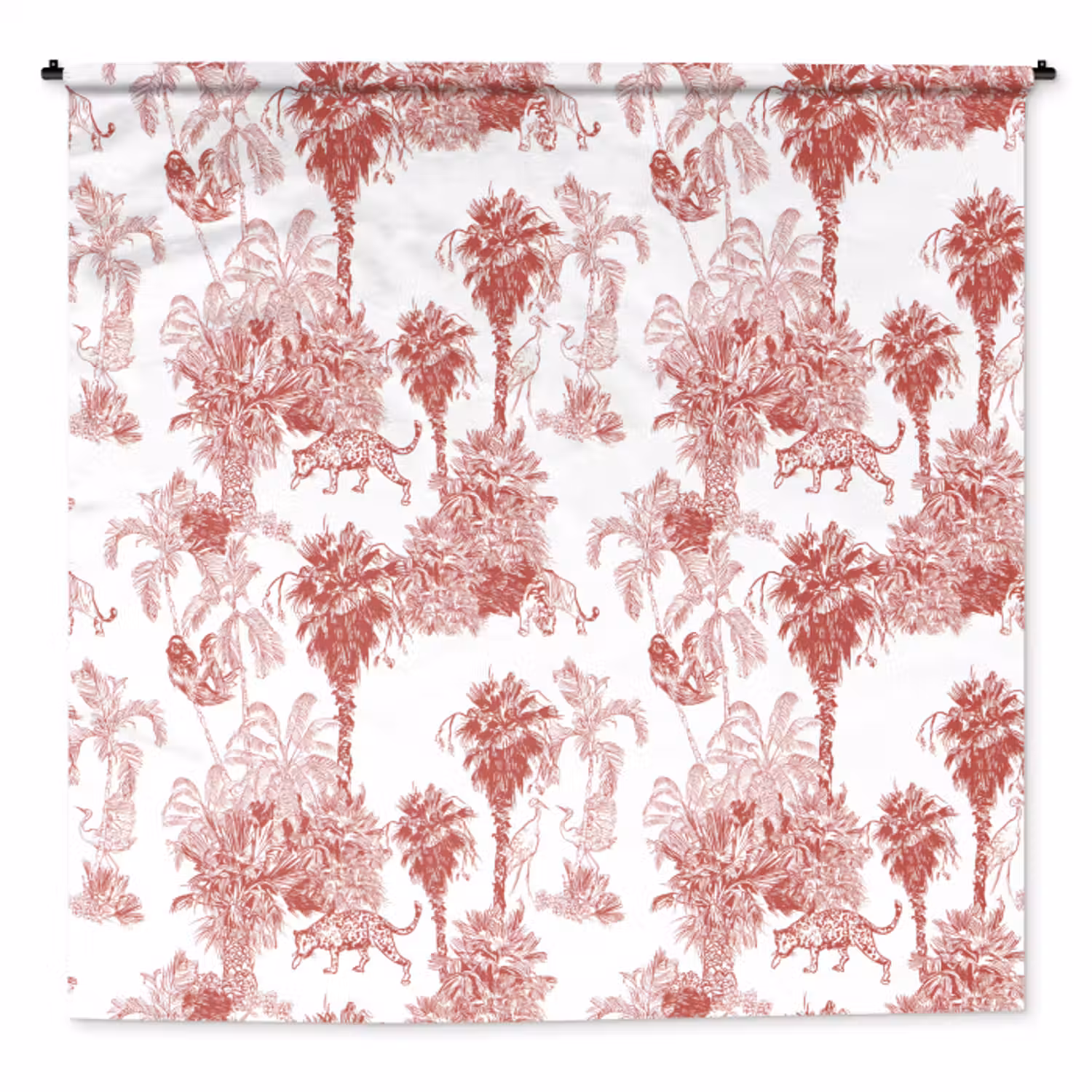 Wandkleed - Jungle - Natuur - Rood