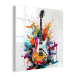 Gitaar - Graffiti - Muziek - Wit plexiglas 5mm klein -z3d