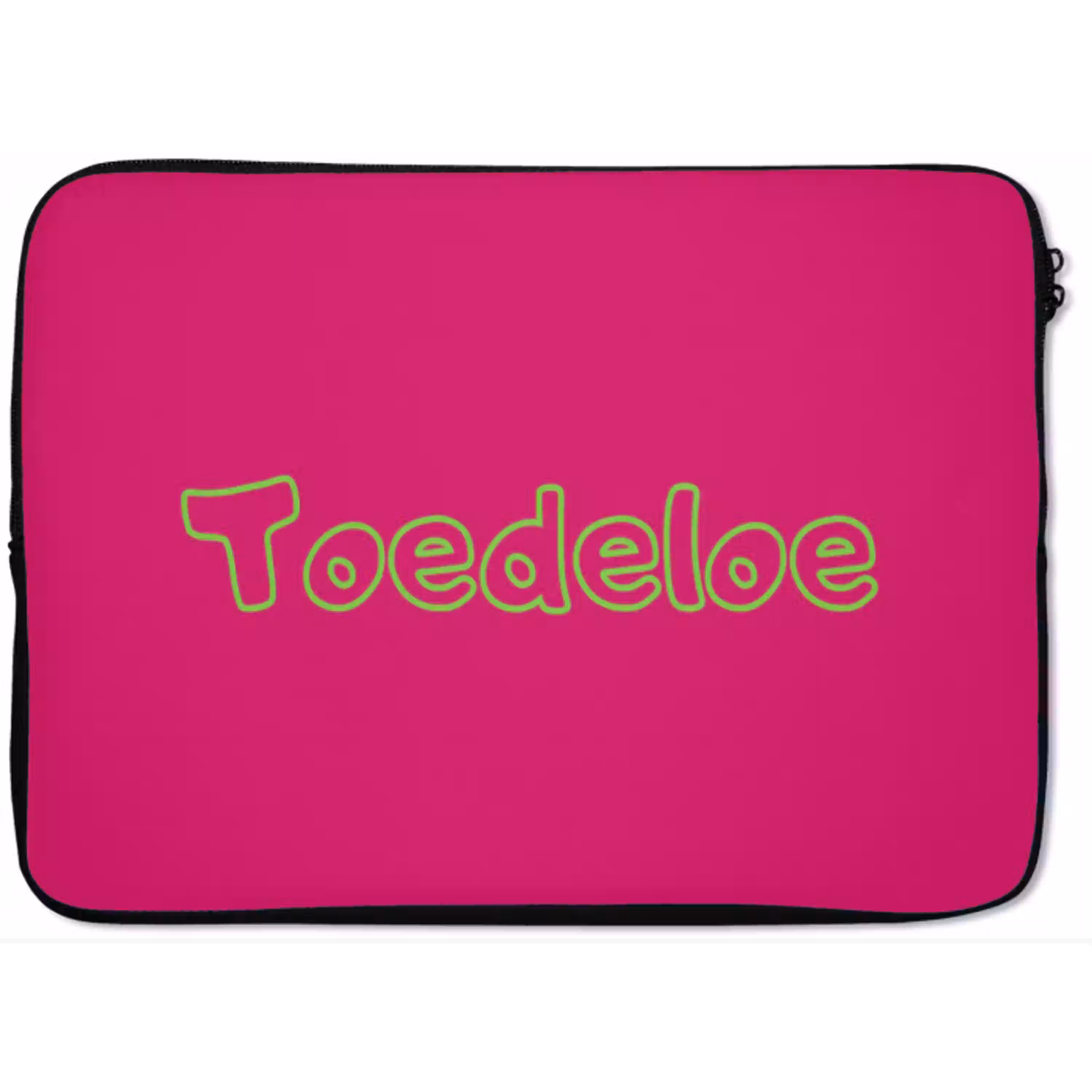 Toedeloe - Groen - Roze laptophoes neopreen klein -zkaufland3dotto