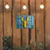 Kreeft - Geel - Blauw - Tegels tuinposter los doek klein -sfeer1