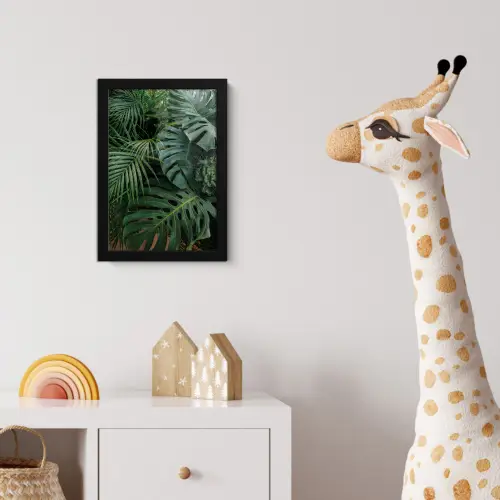 Planten - Jungle - Bladeren - Tropisch fotolijst zwart zonder passe partout klein -usfeer4_kinderkamer