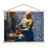 Melkmeisje - Delfts Blauw - Vermeer - Schilderij - Oude meesters textielposter latten blank klein -3d