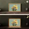 Bloemen - Geel - Bladeren - Structuur Light Box met kabel (Tafellamp) klein -sfeer3