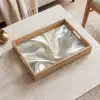 Stof - Plooien - Goud Dienblad Rechthoek middel -sfeer1