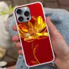 Bloem - Goud - Glazen Hoesje iPhone 16 Pro Max met koord klein -sfeer3
