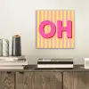 Tekst - Strepen - Roze aluminium wit klein -sfeer1