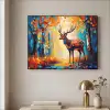 Hert - Bosdieren - Natuur - Kunst Textielframe zwart klein -sfeer2